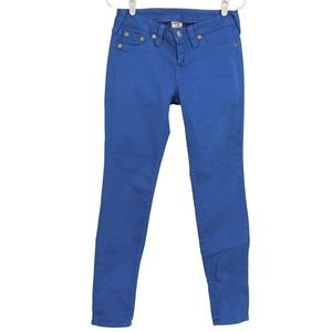 True Religion Womens High Rise Stretch Royal Blue Leggings Jeans Size 29 (29x29)